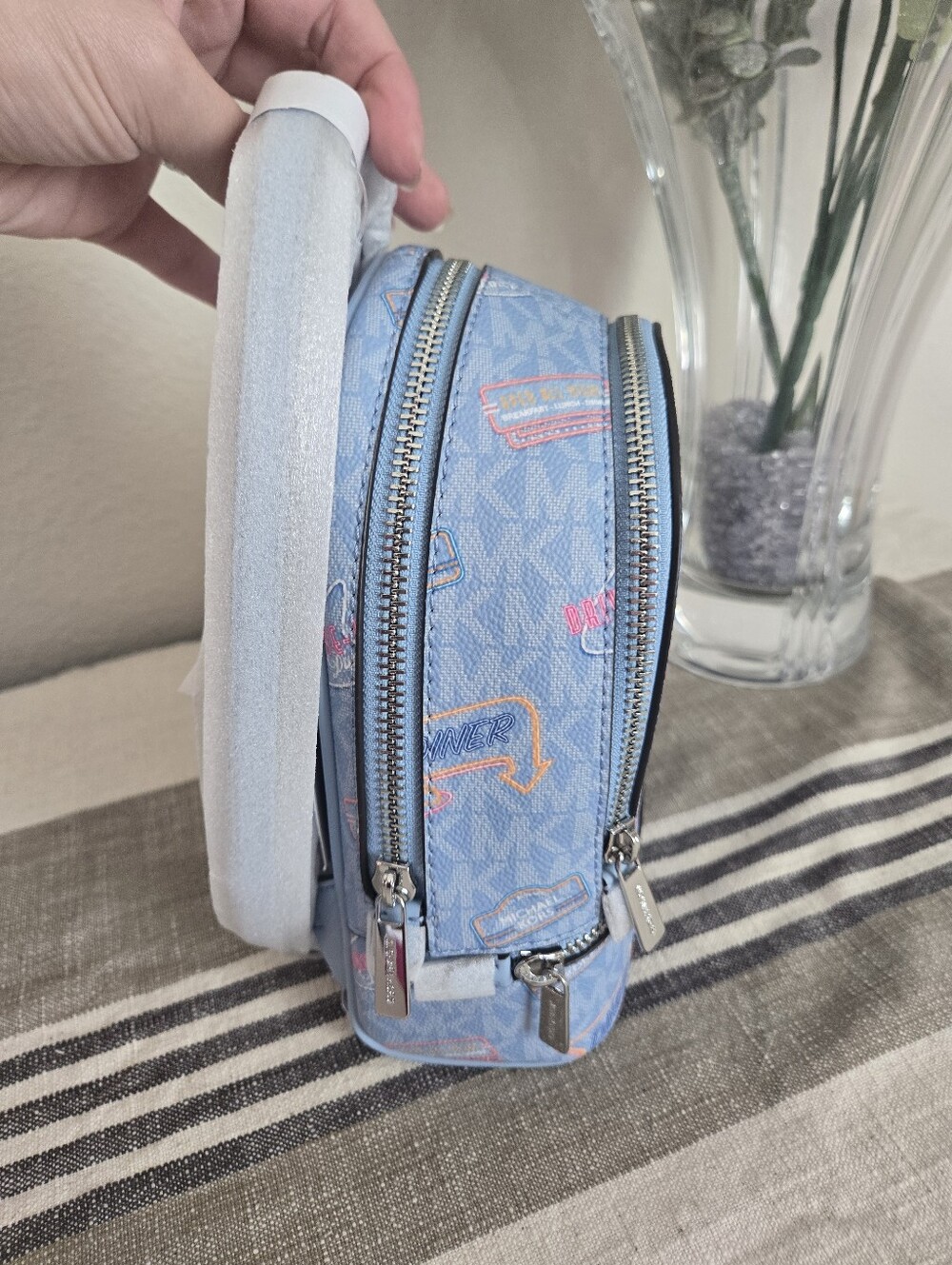Michael Kors NWT Extra Small Rhea Printed Signature Logo Backpack - Picture 7 of 13